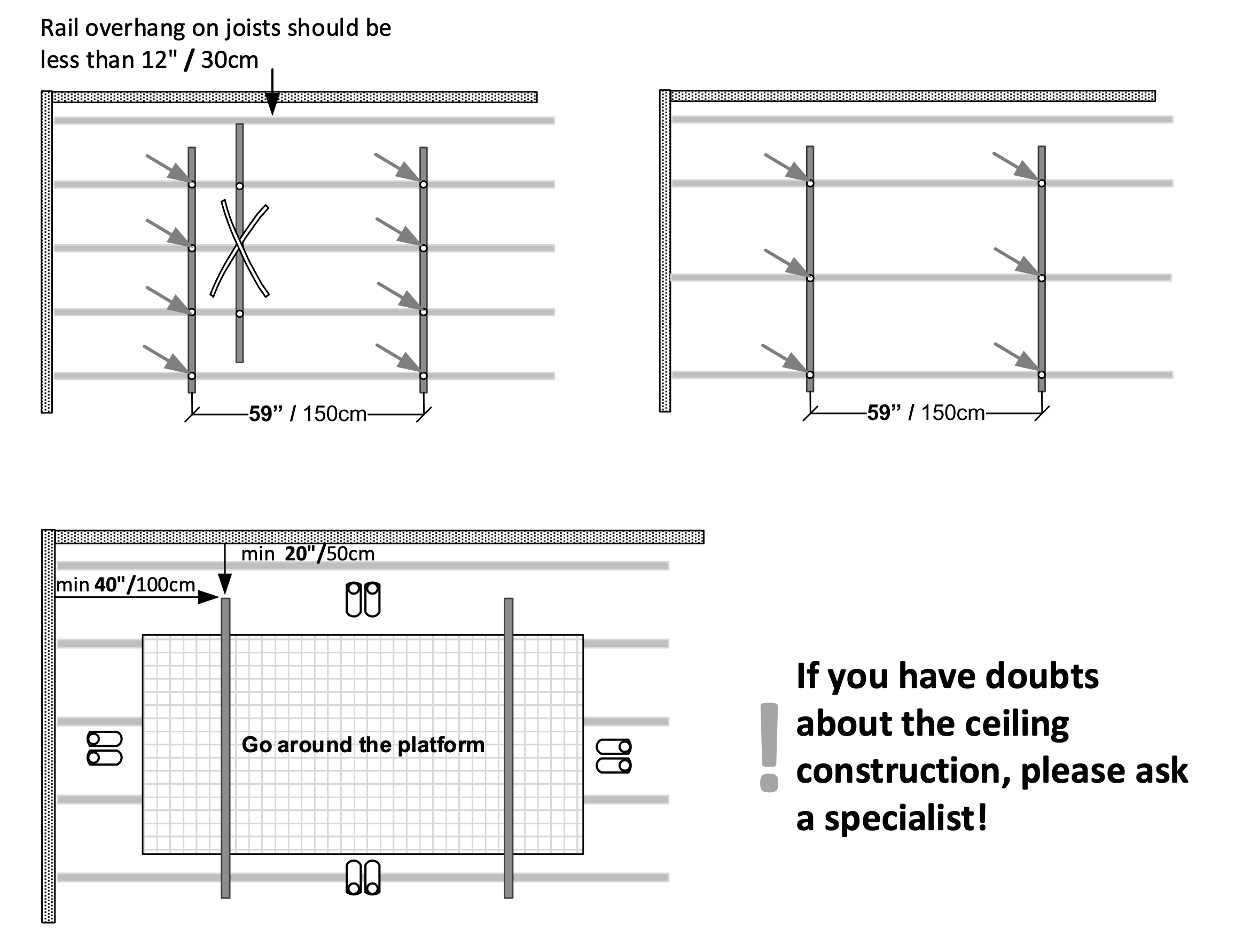 Diagram of joists compared to strut channels.